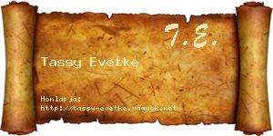 Tassy Evetke névjegykártya